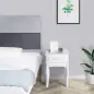 Mesita de Noche con 1 Cajón Mesa Auxiliar de Madera para Dormitorio Salón Estilo Moderno 40x35x60 cm Blanco