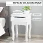 Mesita de Noche con 1 Cajón Mesa Auxiliar de Madera para Dormitorio Salón Estilo Moderno 40x35x60 cm Blanco