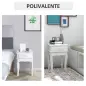 Mesita de Noche con 1 Cajón Mesa Auxiliar de Madera para Dormitorio Salón Estilo Moderno 40x35x60 cm Blanco