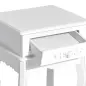 Mesita de Noche con 1 Cajón Mesa Auxiliar de Madera para Dormitorio Salón Estilo Moderno 40x35x60 cm Blanco