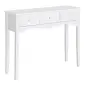 Mesa Consola de Madera Mueble Recibidor de Entrada con 3 Cajones para Salón Pasillo Carga 45 kg 100x32x85 cm Blanco
