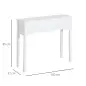 Mesa Consola de Madera Mueble Recibidor de Entrada con 3 Cajones para Salón Pasillo Carga 45 kg 100x32x85 cm Blanco
