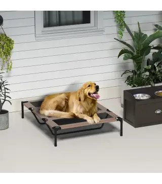 Cama Elevada para Perros Gatos Portátil Cama para Mascotas con Zona de Malla Transpirable y Tela Oxford para Interior Exterior 1