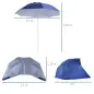 Parasol para Playa 2 en 1 con 2 Paneles Laterales Toldo Portátil Anti-UV con Bolsa de Transporte Ø210x222cm Azul