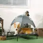 Cama Elevada para Mascotas Portátil con Toldo Extraíble Tela Transpirable al Aire Libre para Interior y Exterior 76x61x73 cm Gri
