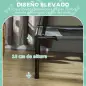 Cama Elevada para Mascotas Portátil con Toldo Extraíble Tela Transpirable al Aire Libre para Interior y Exterior 76x61x73 cm Gri