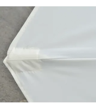 Sombrilla Doble con 48 Luces LED 4,5x2,65 m Manivela Protección Solar para Terraza Jardín Piscina Crema