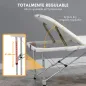 Camilla Masaje Plegable de Aluminio con Altura Ajustable 3 Zonas Reposacabezas Reposabrazos Blanco