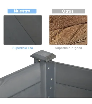 Huerto Urbano Elevado de Madera 122,5x56,5x76 cm con Tela no Tejida para Cultivos Plantas Flores Gris Oscuro