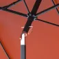 Sombrilla Doble de Jardín 295x152x222 cm con Inclinación de 45° y Manivela Manual para Terraza Balcón Piscina Rojo