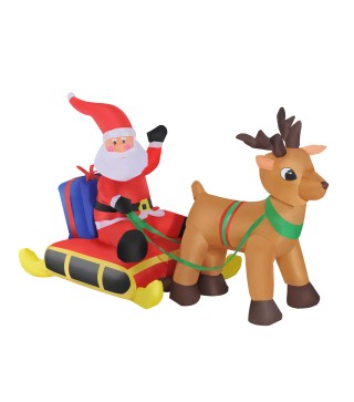 Papa Noel con Reno Hinchable