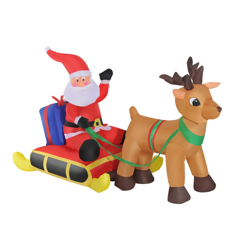 Papa Noel con Reno Hinchable Papa Noel con Reno Hinchable