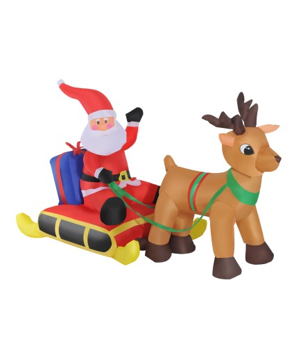 Papa Noel con Reno Hinchable