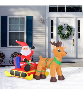 Papa Noel con Reno Hinchable