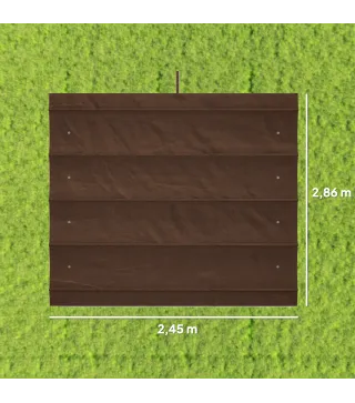 Techo de Repuesto Retráctil 3x2,5 m para Marco de 3x2 m Toldo de Tela Solo para Cenador Jardín con 8 Orificios Café