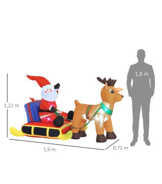 Papa Noel con Reno Hinchable