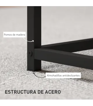 Juego de 2 Mesas de Centro Mesa Nido Moderna Mesitas Auxiliares Patas de Acero para Salón Dormitorio Oficina Roble