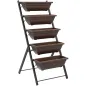 Soporte para Plantas de 5 Niveles con 5 Macetas Orificios de Drenaje para Interior y Exterior 55x63x120 cm Negro