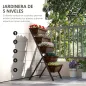 Soporte para Plantas de 5 Niveles con 5 Macetas Orificios de Drenaje para Interior y Exterior 55x63x120 cm Negro