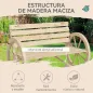 Banco de Jardín de Madera con Reposabrazos en Forma de Rueda para 2 Personas 105,5x56x79 cm Madera Natural