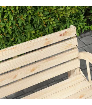 Banco de Jardín de Madera con Reposabrazos en Forma de Rueda para 2 Personas 105,5x56x79 cm Madera Natural