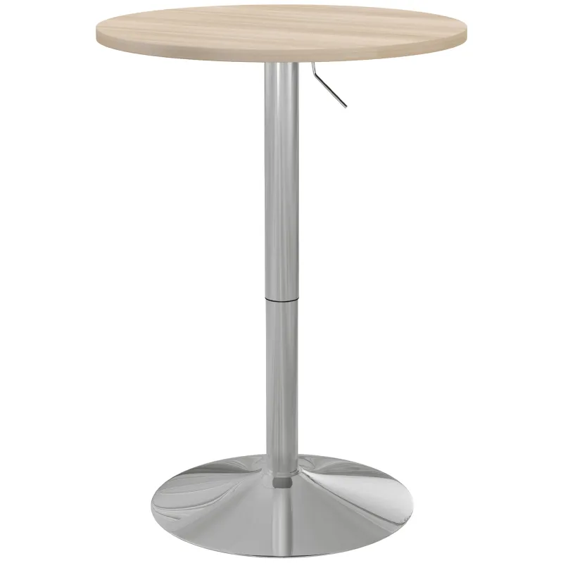 Mesa Alta Cocina Mesa Alta Bar Redonda para 2 Personas Altura Ajustable Tablero Giratorio 360° 60x60x91 cm Roble Claro Mesa Alta Cocina Mesa Alta Bar Redonda para 2 Personas Altura Ajustable Tablero Giratorio 360° 60x60x91 cm Roble Claro