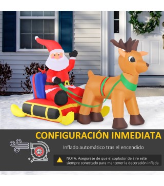 Papa Noel con Reno Hinchable