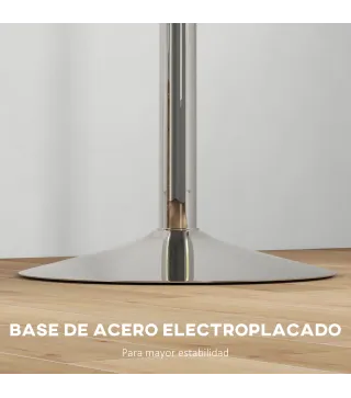 Mesa Alta Cocina Mesa Alta Bar Redonda para 2 Personas Altura Ajustable Tablero Giratorio 360° 60x60x91 cm Roble Claro