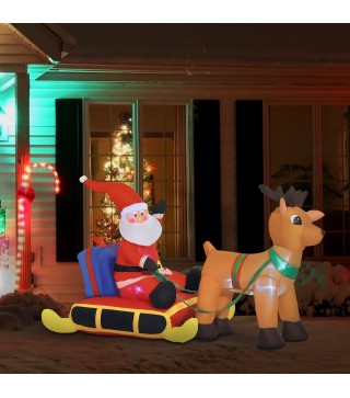 Papa Noel con Reno Hinchable
