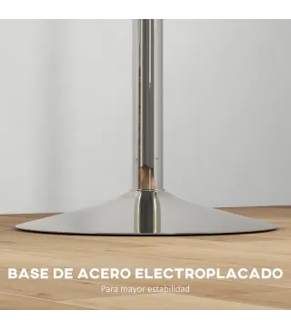 Mesa Alta Cocina Mesa Alta Bar Redonda para 2 Personas Altura Ajustable Tablero Giratorio 360° 60x60x91 cm Nogal