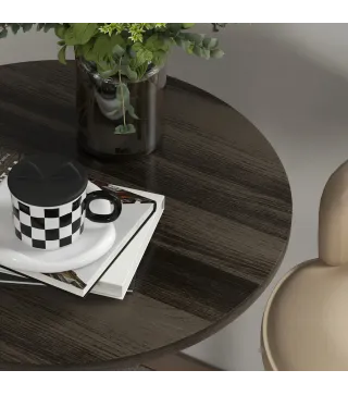 Mesa Alta Cocina Mesa Alta Bar Redonda para 2 Personas Altura Ajustable Tablero Giratorio 360° 60x60x91 cm Nogal