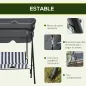 Balancín de Jardín Exterior Columpio de 3 Plazas con Toldo Ajustable y Marco de Acero 172x110x153 cm Gris y Blanco