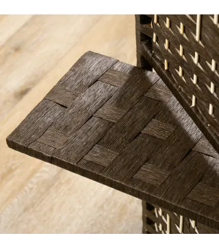 Biombo Separador de Ambientes 4 Paneles 160x170 cm con 2 Estantes de Exhibición Pantalla de Privacidad Plegable Marrón