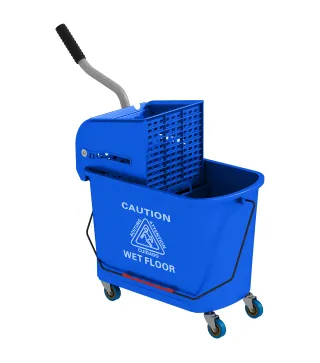 Cubo de Fregona con Ruedas 20 L Cubo de Fregar con Escurridor y Asa de Transporte para Doméstico y Comercial Azul