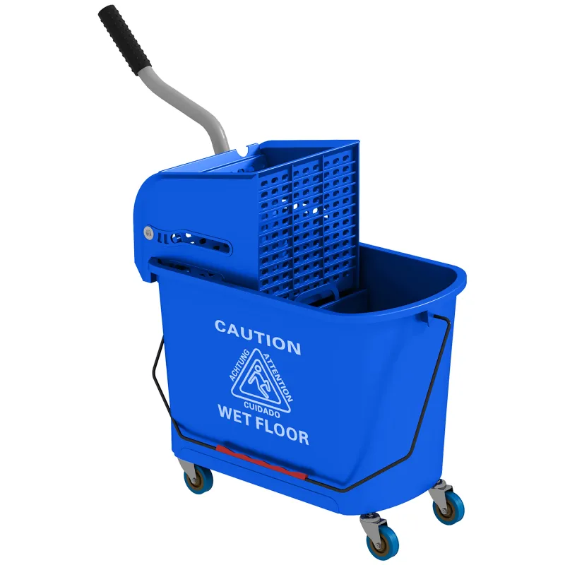Cubo de Fregona con Ruedas 20 L Cubo de Fregar con Escurridor y Asa de Transporte para Doméstico y Comercial Azul Cubo de Fregona con Ruedas 20 L Cubo de Fregar con Escurridor y Asa de Transporte para Doméstico y Comercial Azul
