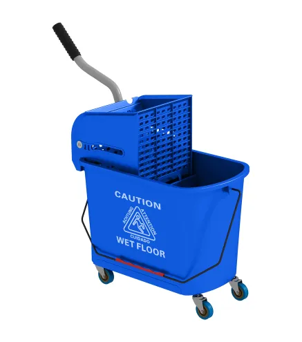 Cubo de Fregona con Ruedas 20 L Cubo de Fregar con Escurridor y Asa de Transporte para Doméstico y Comercial Azul