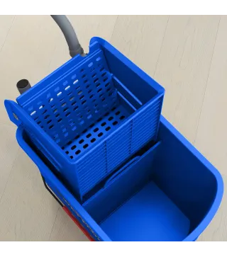 Cubo de Fregona con Ruedas 20 L Cubo de Fregar con Escurridor y Asa de Transporte para Doméstico y Comercial Azul