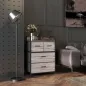 Cómoda con 4 Cajones de Tela Plegables Industrial Estante Abierto Marco de Acero Cajonera para Espacios Pequeños Gris