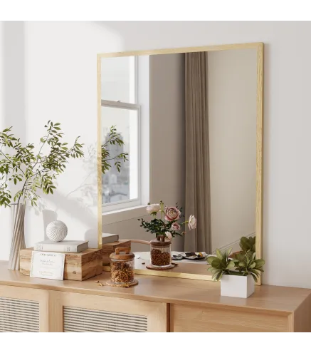 Espejo de Baño 70x90 cm Espejo de Pared Decorativo para Salón Entrada Pasillo Horizontal o Vertical Natural