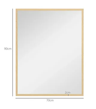 Espejo de Baño 70x90 cm Espejo de Pared Decorativo para Salón Entrada Pasillo Horizontal o Vertical Natural