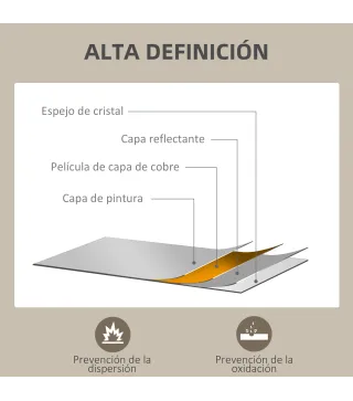 Espejo de Baño 70x90 cm Espejo de Pared Decorativo para Salón Entrada Pasillo Horizontal o Vertical Natural