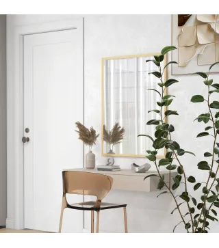 Espejo de Baño 70x90 cm Espejo de Pared Decorativo para Salón Entrada Pasillo Horizontal o Vertical Natural