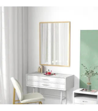 Espejo de Baño 70x90 cm Espejo de Pared Decorativo para Salón Entrada Pasillo Horizontal o Vertical Natural