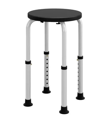 Taburete de Ducha de Aluminio con Altura Regulable Antideslizante Carga 135 kg para Ancianos y Discapacitados
