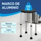 Taburete de Ducha de Aluminio con Altura Regulable Antideslizante Carga 135 kg para Ancianos y Discapacitados