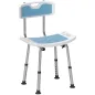 Silla Ducha Personas Mayores con Respaldo Altura Ajustable en 6 Posiciones Carga 136 kg para Ancianos y Discapacitados