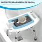 Silla Ducha Personas Mayores con Respaldo Altura Ajustable en 6 Posiciones Carga 136 kg para Ancianos y Discapacitados
