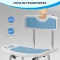Silla Ducha Personas Mayores con Respaldo Altura Ajustable en 6 Posiciones Carga 136 kg para Ancianos y Discapacitados