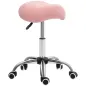 Taburete con Ruedas Taburete Giratoria con Altura Ajustable Taburete Cosmética Dentista Peluqueria 52x53x49-61 cm Rosa