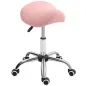 Taburete con Ruedas Taburete Giratoria con Altura Ajustable Taburete Cosmética Dentista Peluqueria 52x53x49-61 cm Rosa